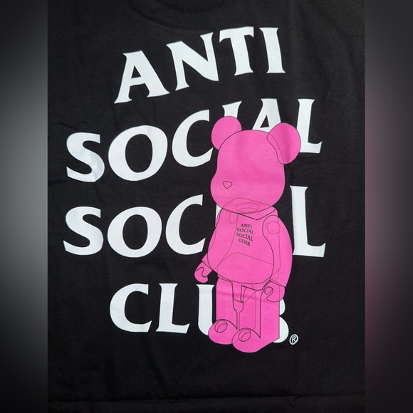 ASSC | Anti Social Social Club X BearBrick Tee T-Shirt | NWT (XL) Pink/Black - Picture 1 of 6